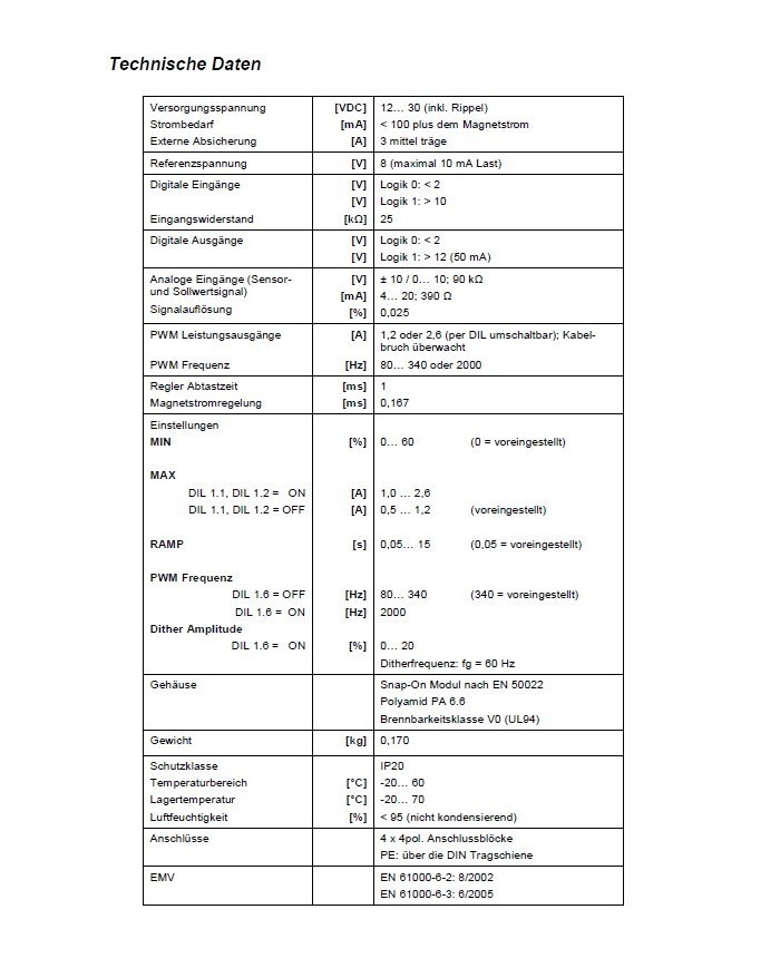 Leistungsverstärker PAM-193 für Wegeventile