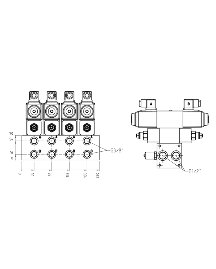Mehrfachplatten-Ventilaufbau NG06