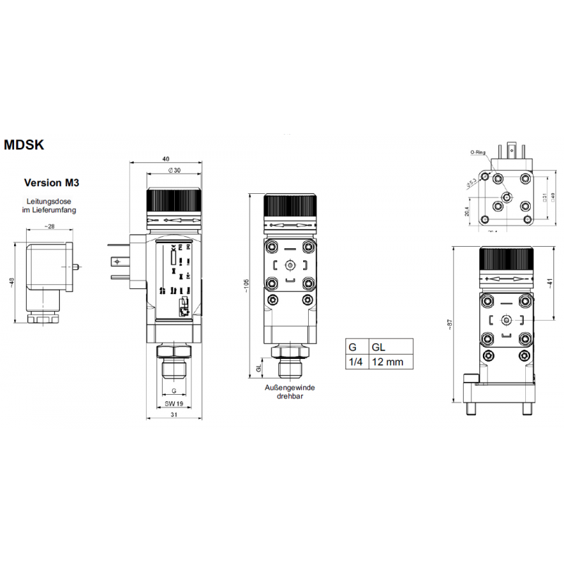 Mechanischer Druckschalter BSK 3 single Phase