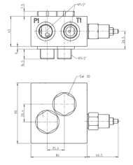 zu EATON Char-Lynn Serie 2000, mit Hohlschraubenbefestigung