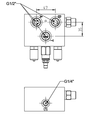 Spülventilblock