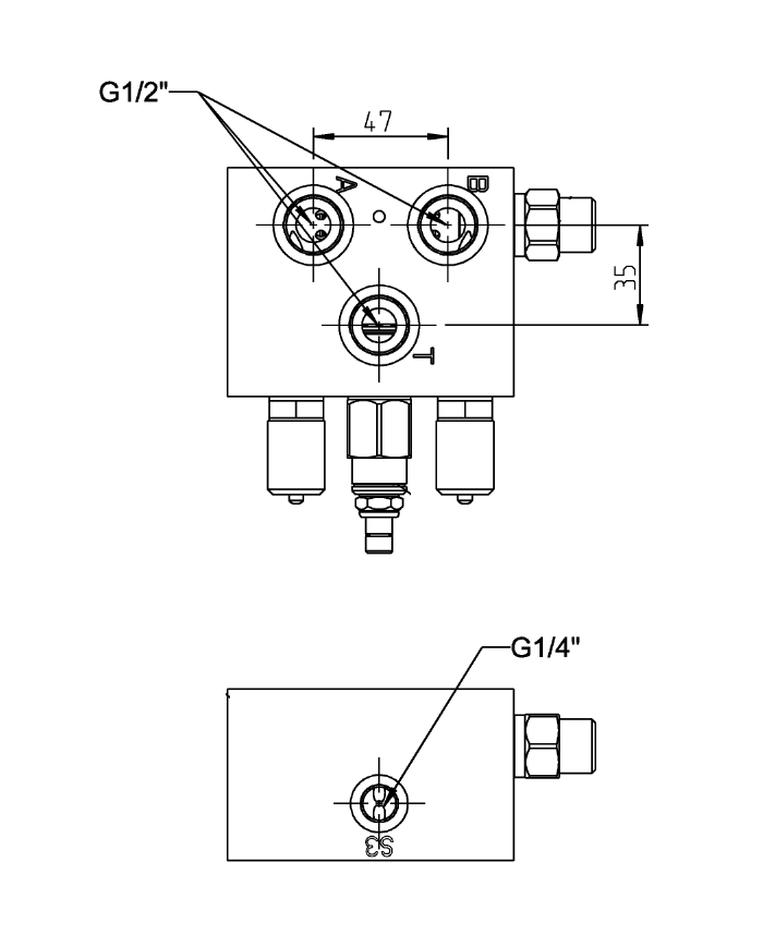 Spülventilblock