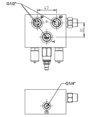 Spülventilblock
