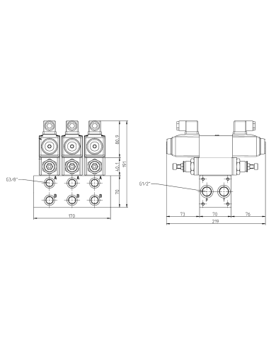 Mehrfachplatten-Ventilaufbau NG06