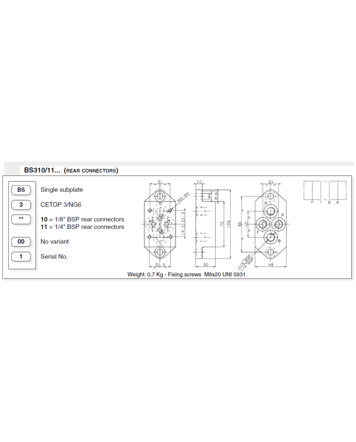 Cetop3/NG06 BS 3
