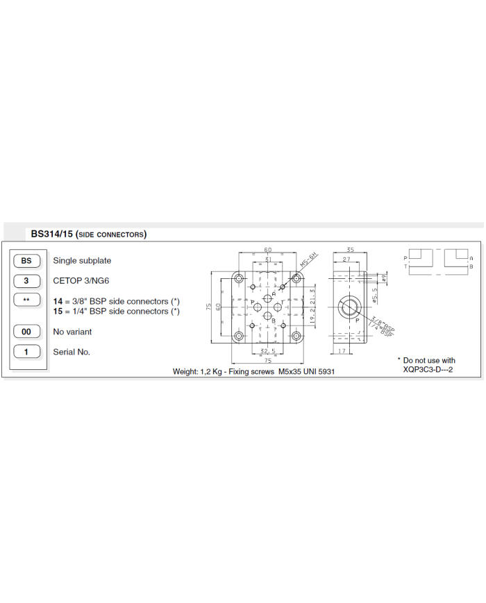 Cetop3/NG06 BS 3
