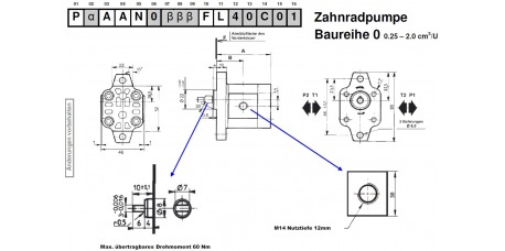 2-Lochflansch, Welle 3mm Mitnehmerzapfen