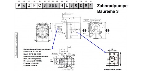 4-Lochflansch, Keilwelle NF E 22 2131