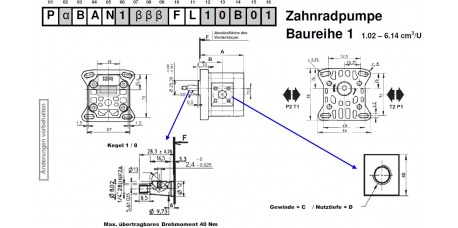 4-Lochflansch, Welle Kegel 1:8