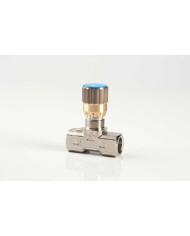 In line double-acting flow control valves