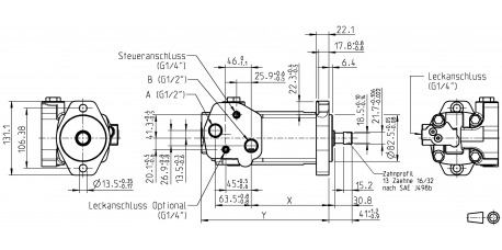 2-Lochflansch SAE A, 80 - 490 cm3/U