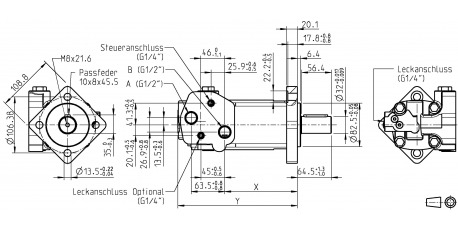 4-Lochflansch, 80 - 490 cm3/U